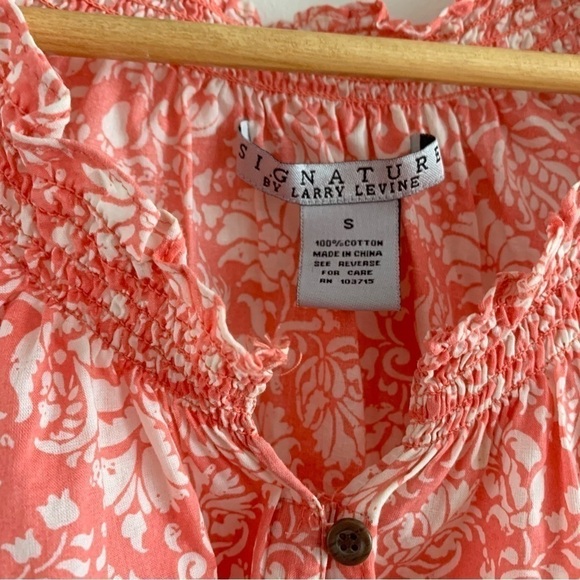 Y2K Cottage Core Boho Blouse Paisley Cotton Smocked Button Crop Top Peasant - Picture 7 of 13